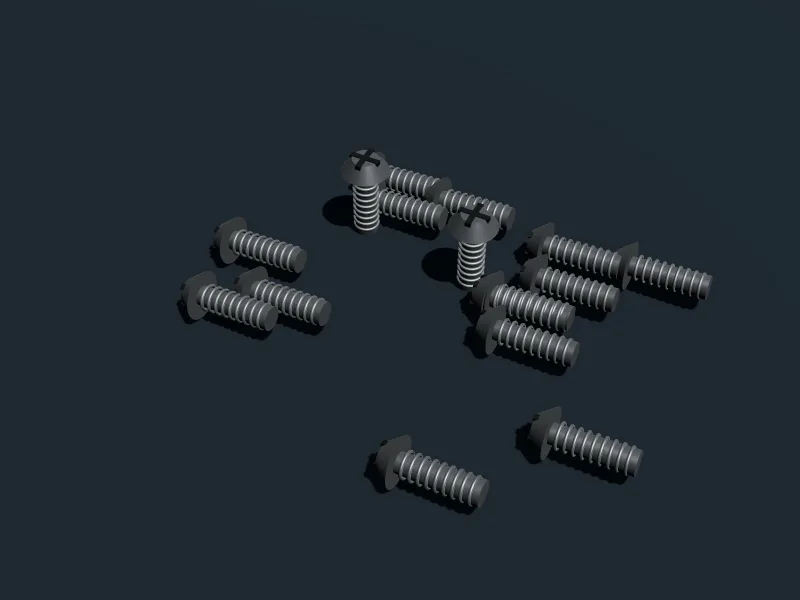 M2×6 皿タッピングねじのイメージ（3DCG）